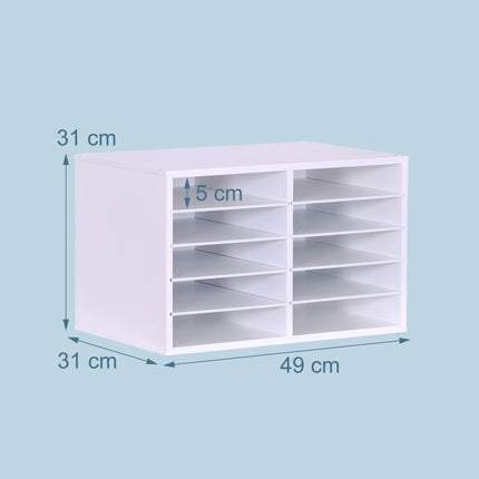 Bamboo Desk Organizer, 10-Slot Document Holder