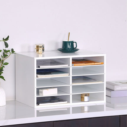 Bamboo Desk Organizer, 10-Slot Document Holder