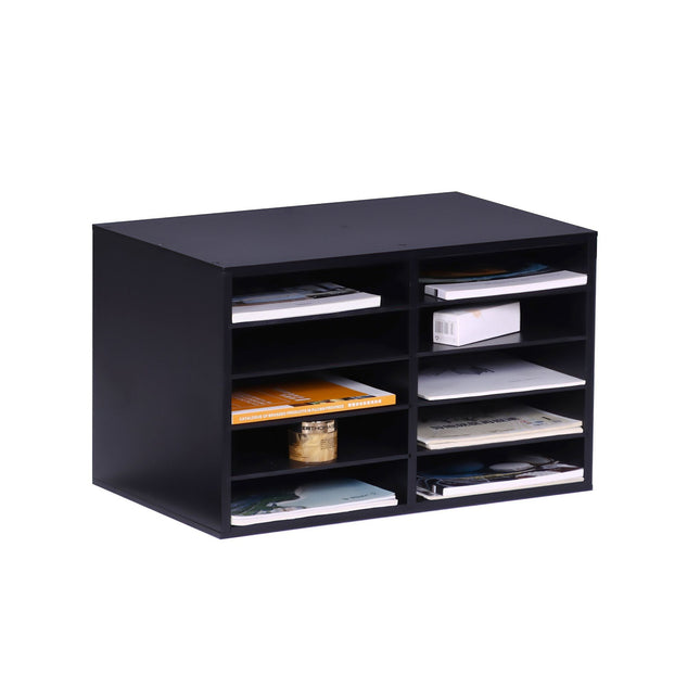 Bamboo Desk Organizer, 10-Slot Document Holder