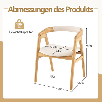Bamboo Dining Chair with Cushion – Natural, Ergonomic