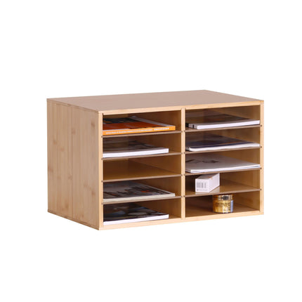 Bamboo Document Holder, 10 Slots, A4 Size