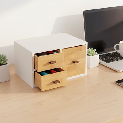 Bamboo Drawer Box – 3 Spacious Drawers, Versatile Organizer