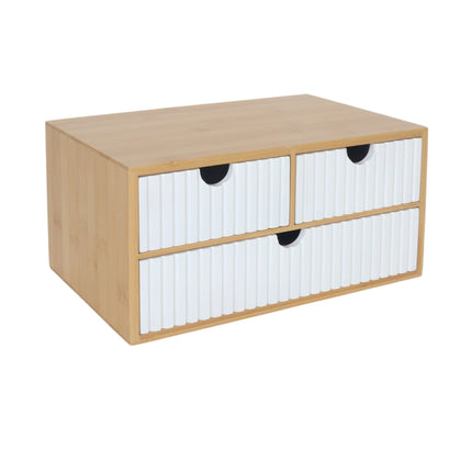 Bamboo Drawer Box Organizer, 3 Drawers, Multi-Use