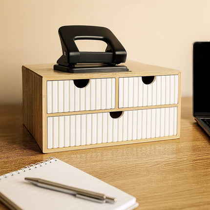 Bamboo Drawer Box Organizer, 3 Drawers, Multi-Use
