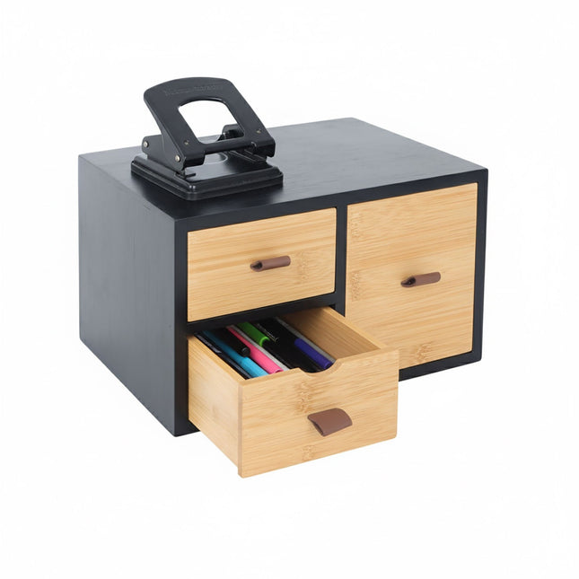 Bamboe ladebox met 3 lades
