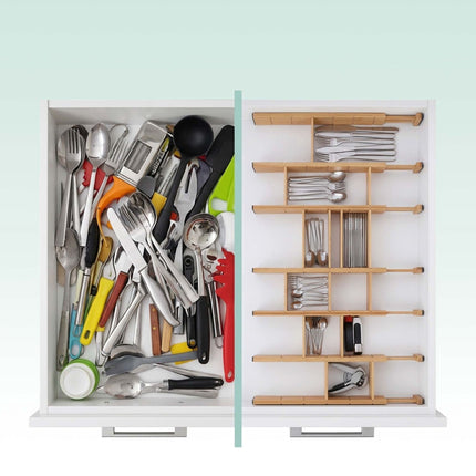 Bamboo Drawer Dividers, 22-Piece Adjustable Set