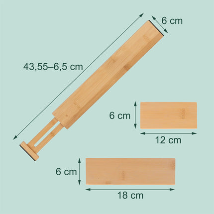 Bamboo Drawer Dividers, 22-Piece Adjustable Set