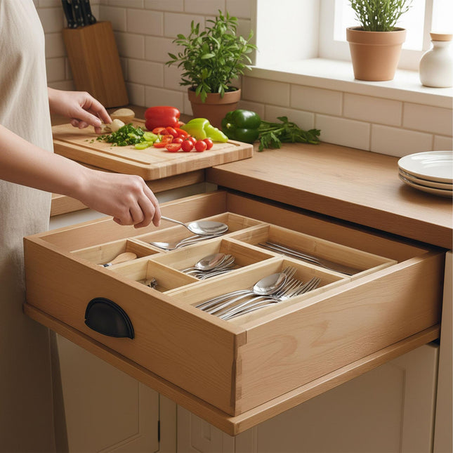 Bamboe lade-organizer set, 5-delig - Keuken & Kantoor