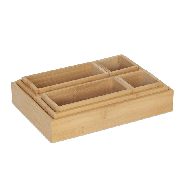 Bamboo Drawer Organizer Set, 7-Piece, Multi-Size