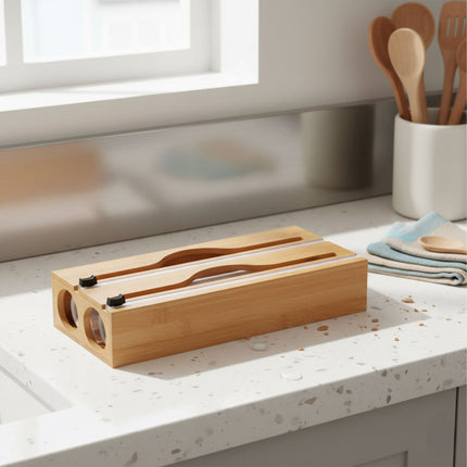 Bamboo Foil & Cling Film Dispenser with Cutter