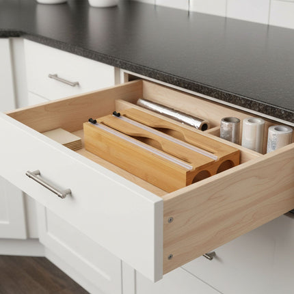 Bamboo Foil & Cling Film Dispenser with Cutter