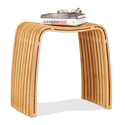 Bamboo Hallway Footstool – Compact Seat & Shoe Storage