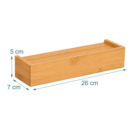 Bamboo Key Rack with 6 Hooks and Shelf – Natural Finish