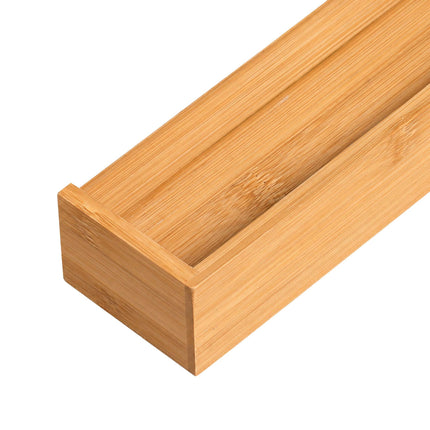 Bamboo Key Rack with 6 Hooks and Shelf – Natural Finish