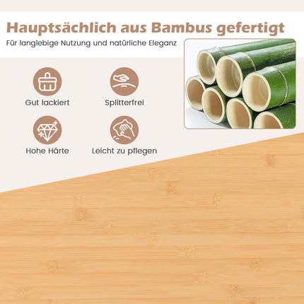 Bamboo Kitchen Cart with Drawer and Wheels, 104x40x89 cm