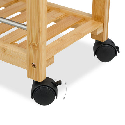 Bamboo Kitchen Cart with Drawer and Wheels