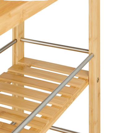 Bamboo Kitchen Cart with Drawer and Wheels