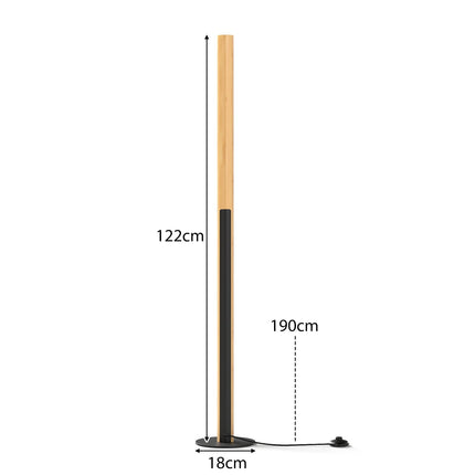 Bamboo LED Floor Lamp, Dimmable with Foot Switch, 122 cm