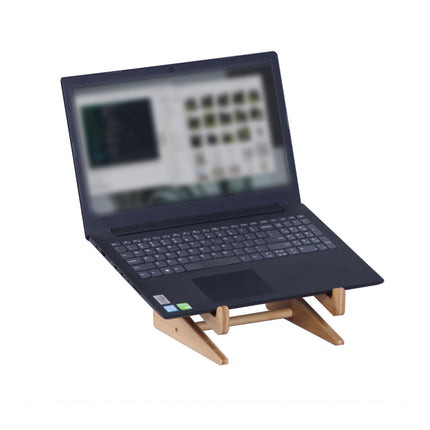 Bamboo Laptop Stand, 10–15 Inch, Adjustable