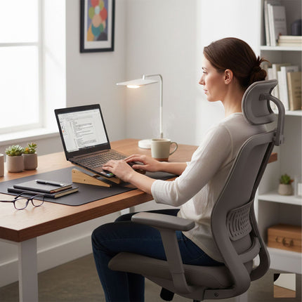 Bamboo Laptop Stand, 10–15 Inch, Adjustable