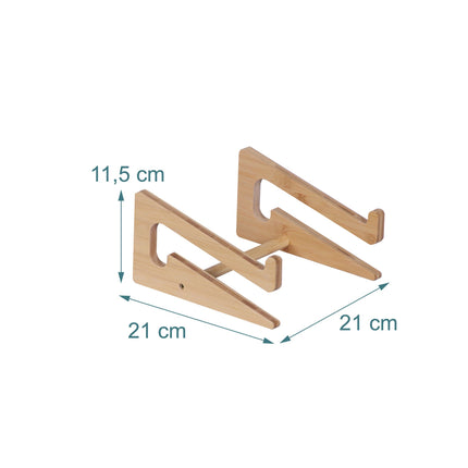 Bamboo Laptop Stand, 10–15 Inch, Adjustable