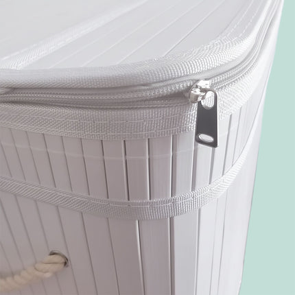 Bamboo Laundry Bin, 2 Compartments, Foldable