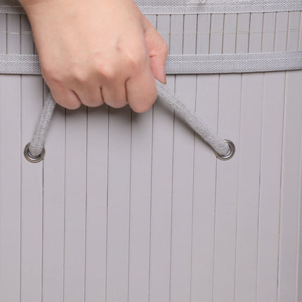 Bamboo Laundry Bin With Lid, Handles and Removable Liner