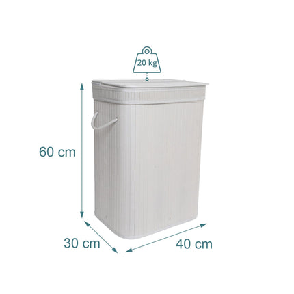 Bamboo Laundry Bin With Lid, Handles and Removable Liner