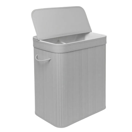 Bamboo Laundry Bin With Lid, Removable Washable Liner
