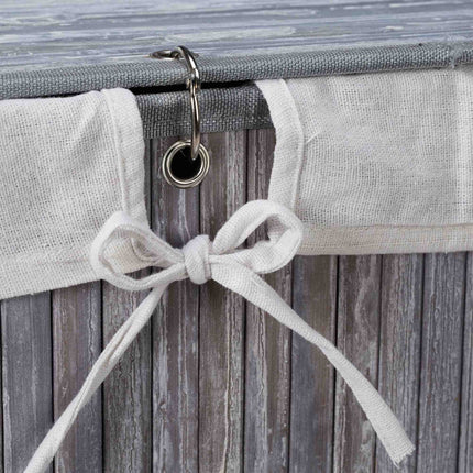 Bamboo Laundry Bin with Lid and Washable Bag