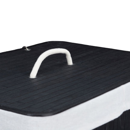 Bamboo Laundry Bin with Lid and Washable Bag