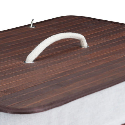 Bamboo Laundry Bin with Lid and Washable Bag