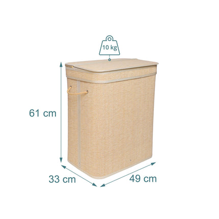 Bamboo Laundry Hamper With Lid, Large, Washable Liner