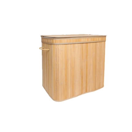 Bamboo Laundry Hamper With Lid, Removable Liner