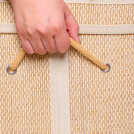 Bamboo Laundry Hamper With Lid, Removable Washable Liner