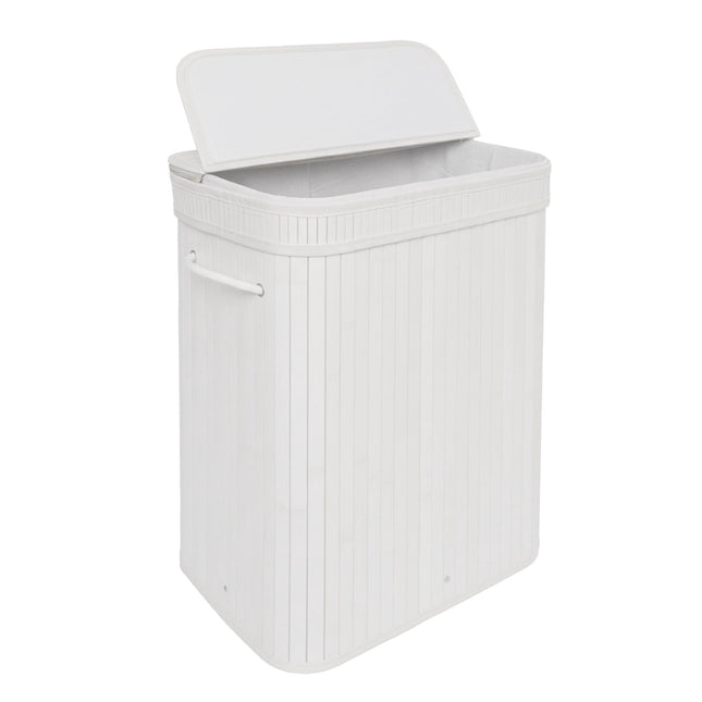 Bamboo Laundry Hamper With Lid, Washable Liner
