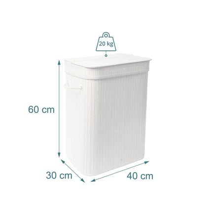 Bamboo Laundry Hamper With Lid, Washable Liner