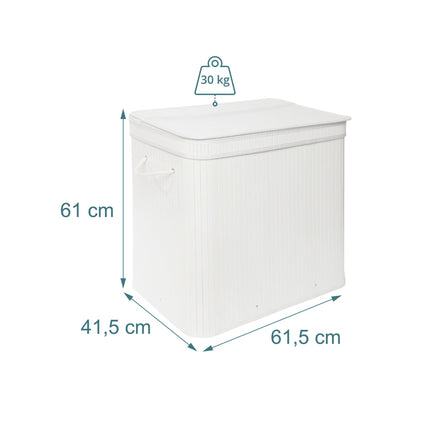 Bamboo Laundry Hamper With Lid, Washable Liner
