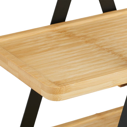 Bamboo & Metal Afternoon Tea Serving Stand