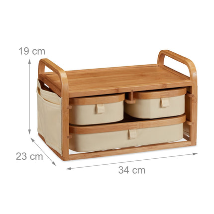 Bamboo Mini Chest of Drawers – 3-Drawer Storage Organizer