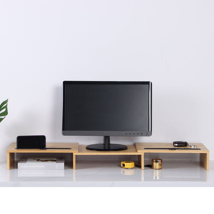 Bamboo Monitor Stand – Adjustable, Fits 2 Screens