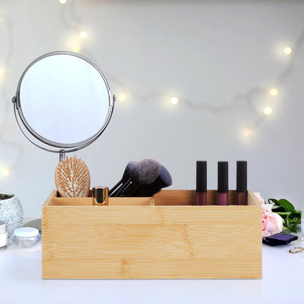 Bamboo Organizer Box with 3 Compartments