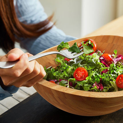 Bamboo Oval Salad Bowl – Natural, Easy to Clean