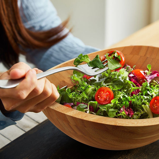 Bamboo Oval Salad Bowl – Natural, Easy to Clean