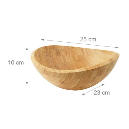 Bamboo Oval Salad Bowl – Natural, Easy to Clean