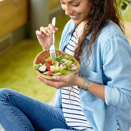 Bamboo Oval Salad Bowl – Natural, Easy to Clean