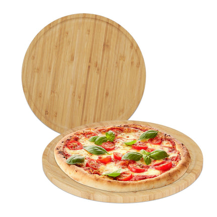 Bamboo Pizza & Serving Boards Set, 32 cm, 2-Pack
