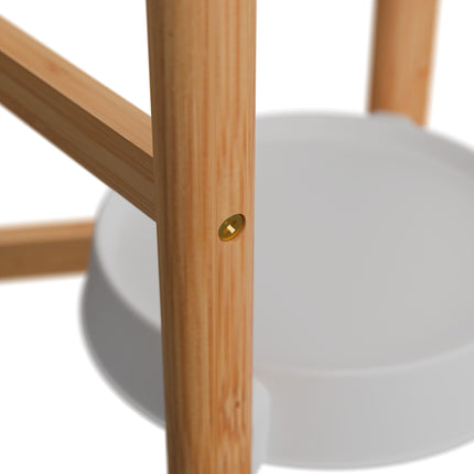 Bamboo & Plastic Indoor Plant Stand – Large Display Shelf