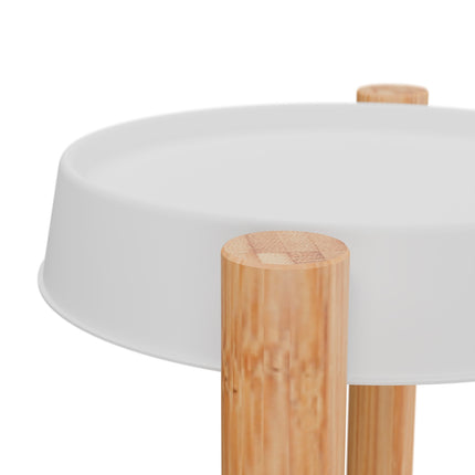 Bamboo & Plastic Indoor Plant Stand – Large Display Shelf