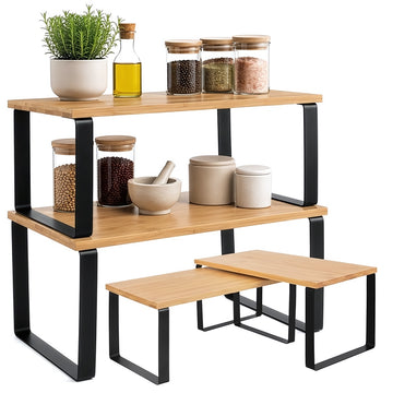 Bamboo Shelf Units for the Kitchen – Set of 2